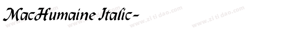 MacHumaine Italic字体转换
